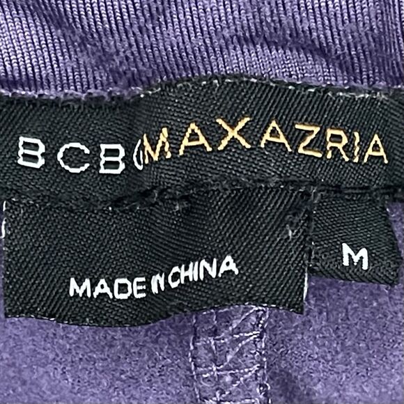 BCBG MAX AZRIA Track Pants Womens Medium Purple Rhinestone Logo Sweatpants - Picture 2 of 13